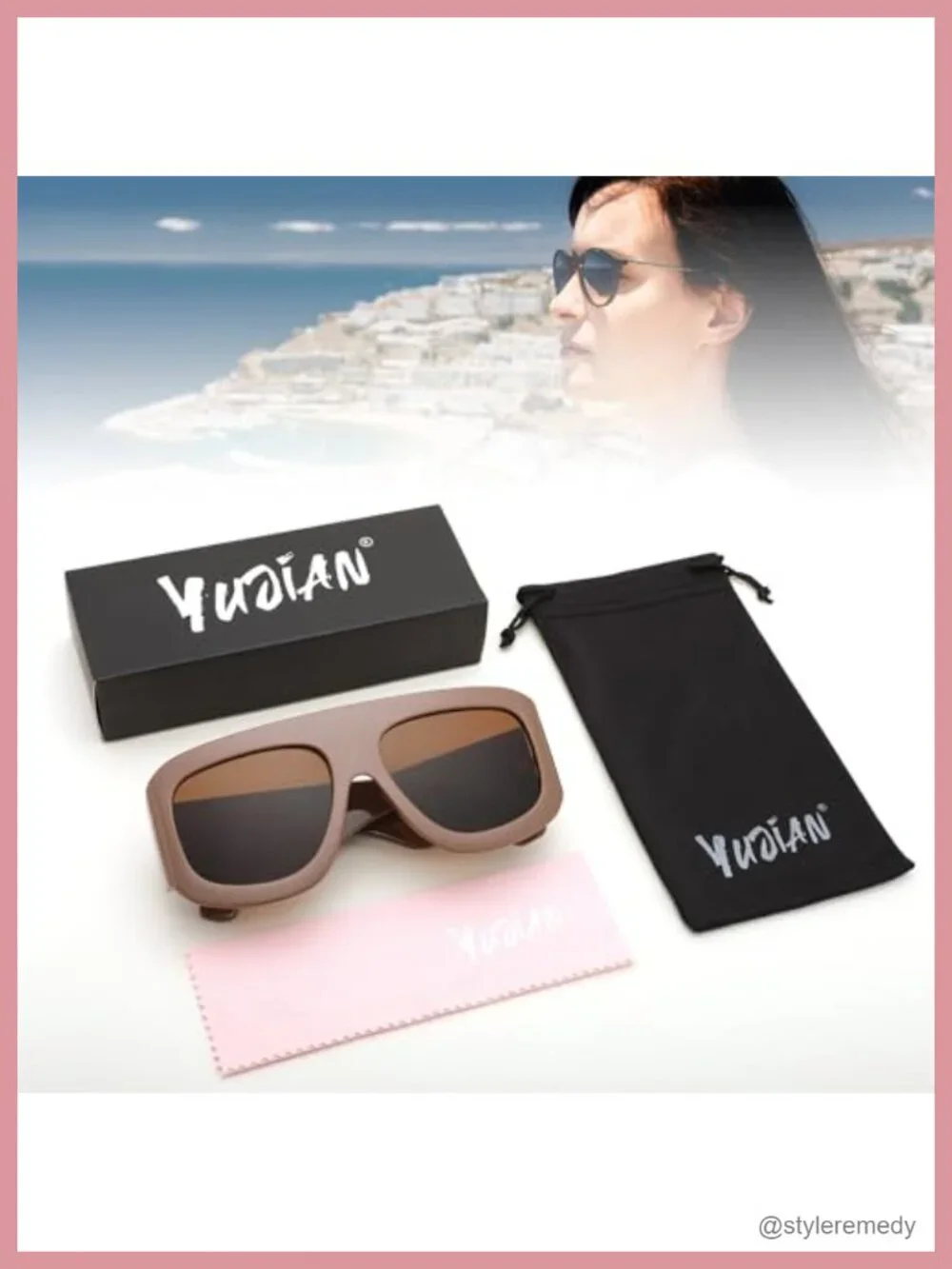 Oversized Square Sunglasses UV400 Protection for Women Men